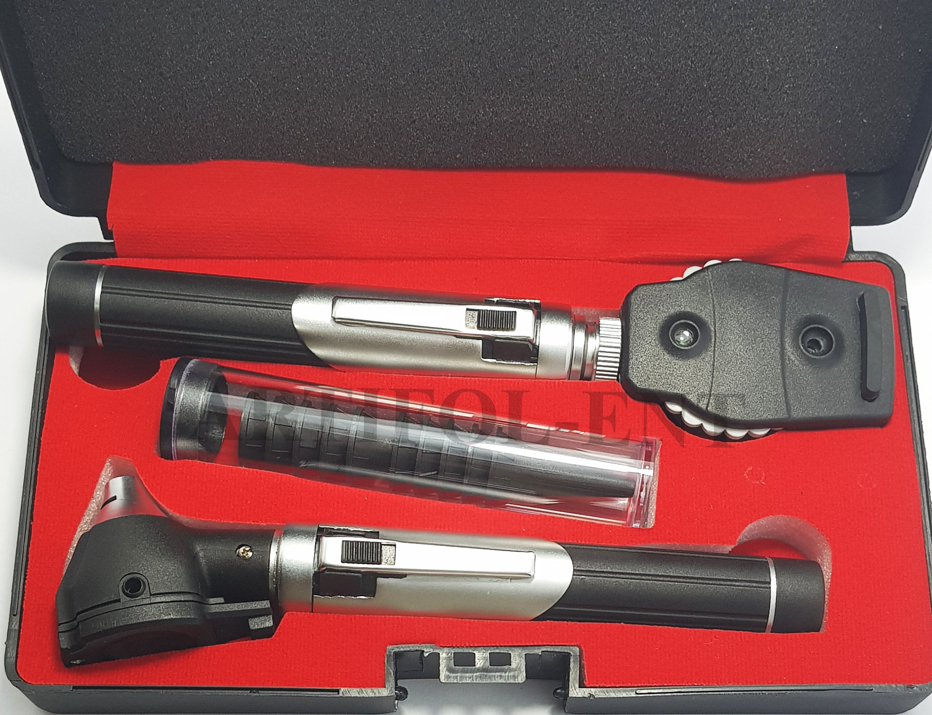 Student Home Use New Ent Otoscope & Ophthalmoscopes Examination Kit Fiber Optic Diagnostic Set Black Color OS1015