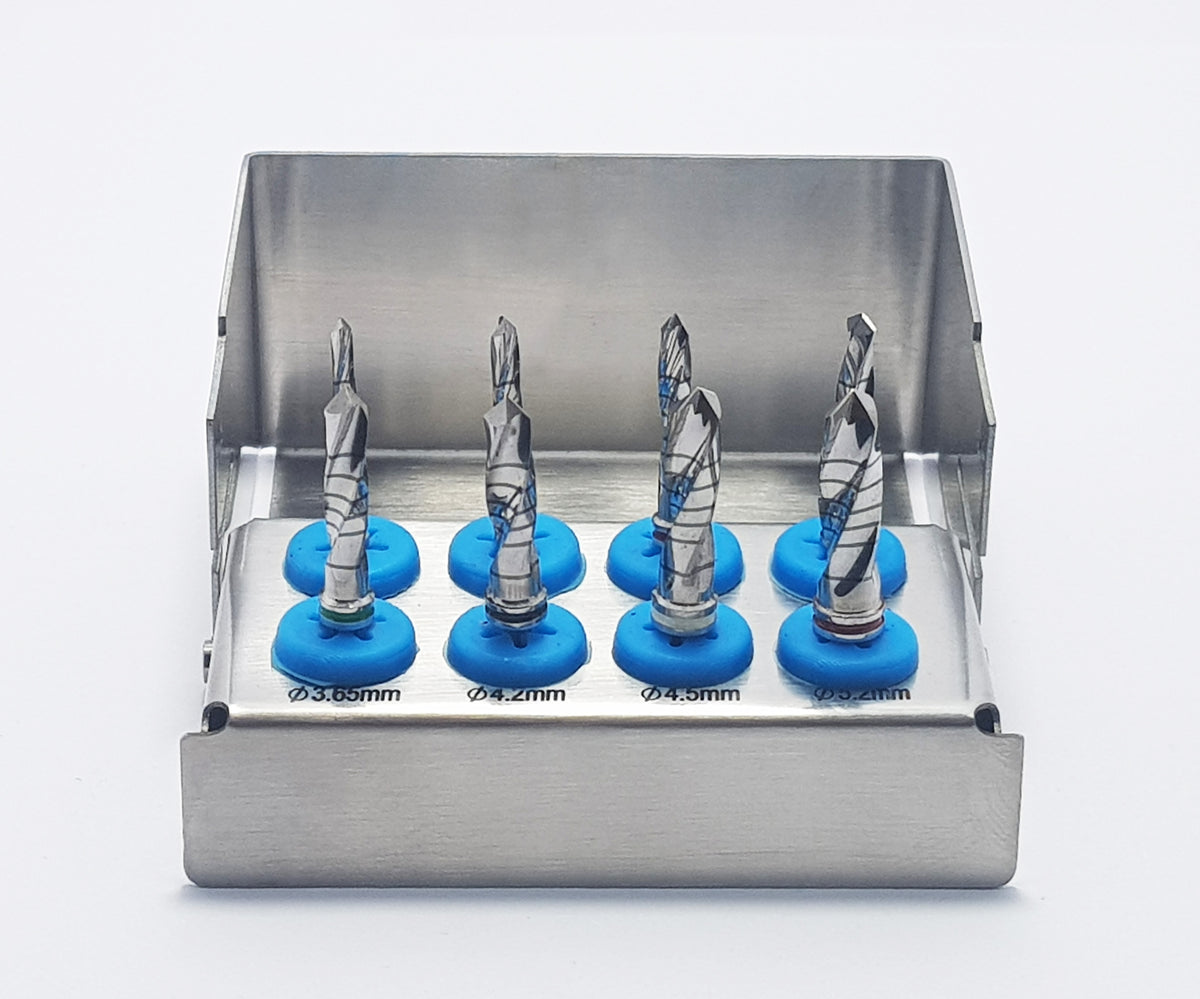 Bohrer-Set für externe Implantat-Spülung – Edelstahl (8-teiliges Set) Professionelle Zahnimplantat-Werkzeuge &amp; Zubehör #OS1032