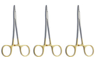 TC Halsey Needle Holder 13 cm (5") – Plain Tip Needle Driver with Tungsten Carbide Jaws | Surgical & Dental Suturing Instrument | 3 Pcs # 132910138