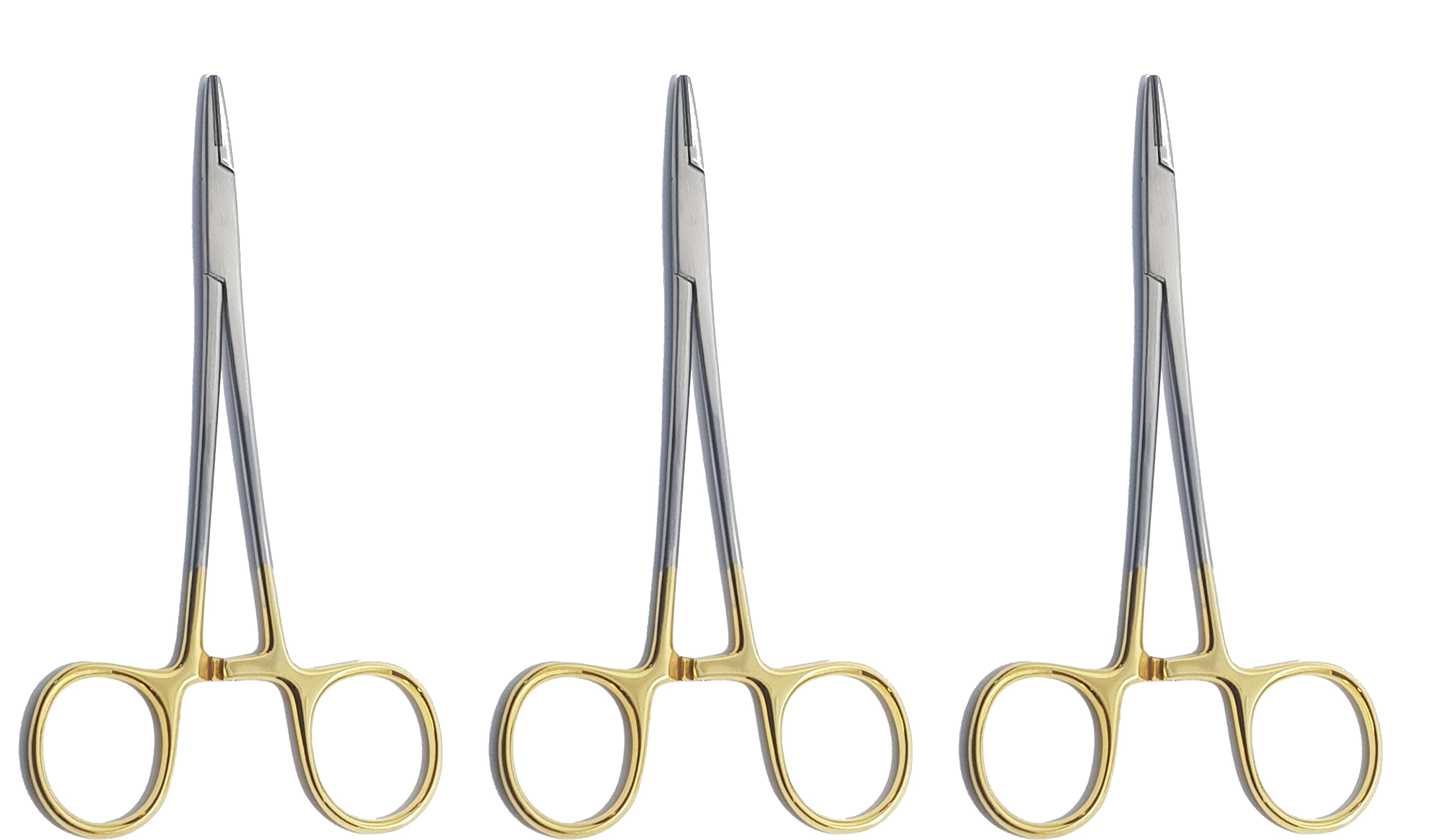 TC Halsey Needle Holder 13 cm (5") – Plain Tip Needle Driver with Tungsten Carbide Jaws | Surgical & Dental Suturing Instrument | 3 Pcs # 132910138