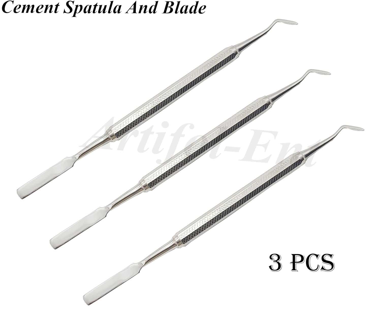 Dental Cement Spatula & Blade Set – Double-Ended Octagonal Handle Restorative Instruments (3 Pcs) – CSNT7
