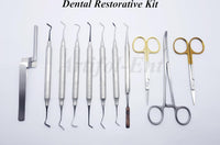 Dental Restorative Kit | 11-Piece Composite Plastic Filling Instrument Set | Precision Stainless Steel Instruments | Reusable, Durable & Autoclavable Professional Kit