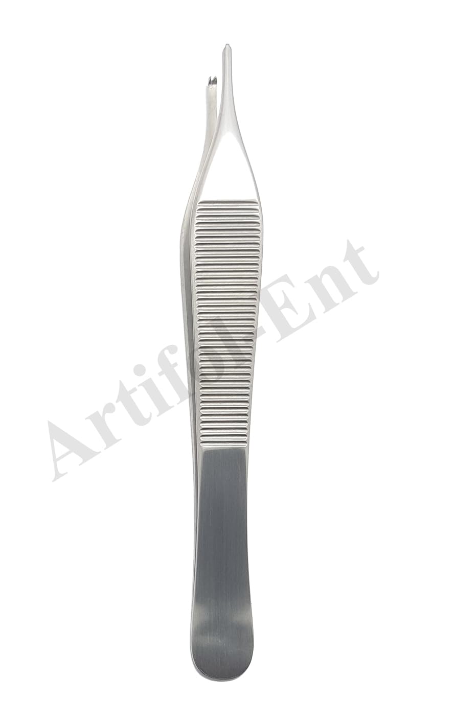Adson Tissue Forceps 1×2 Teeth – 12 cm & 15 cm Kocher Surgical Tweezers | Stainless Steel Precision Instruments | 4 Pcs #‎114910111 & 114910113