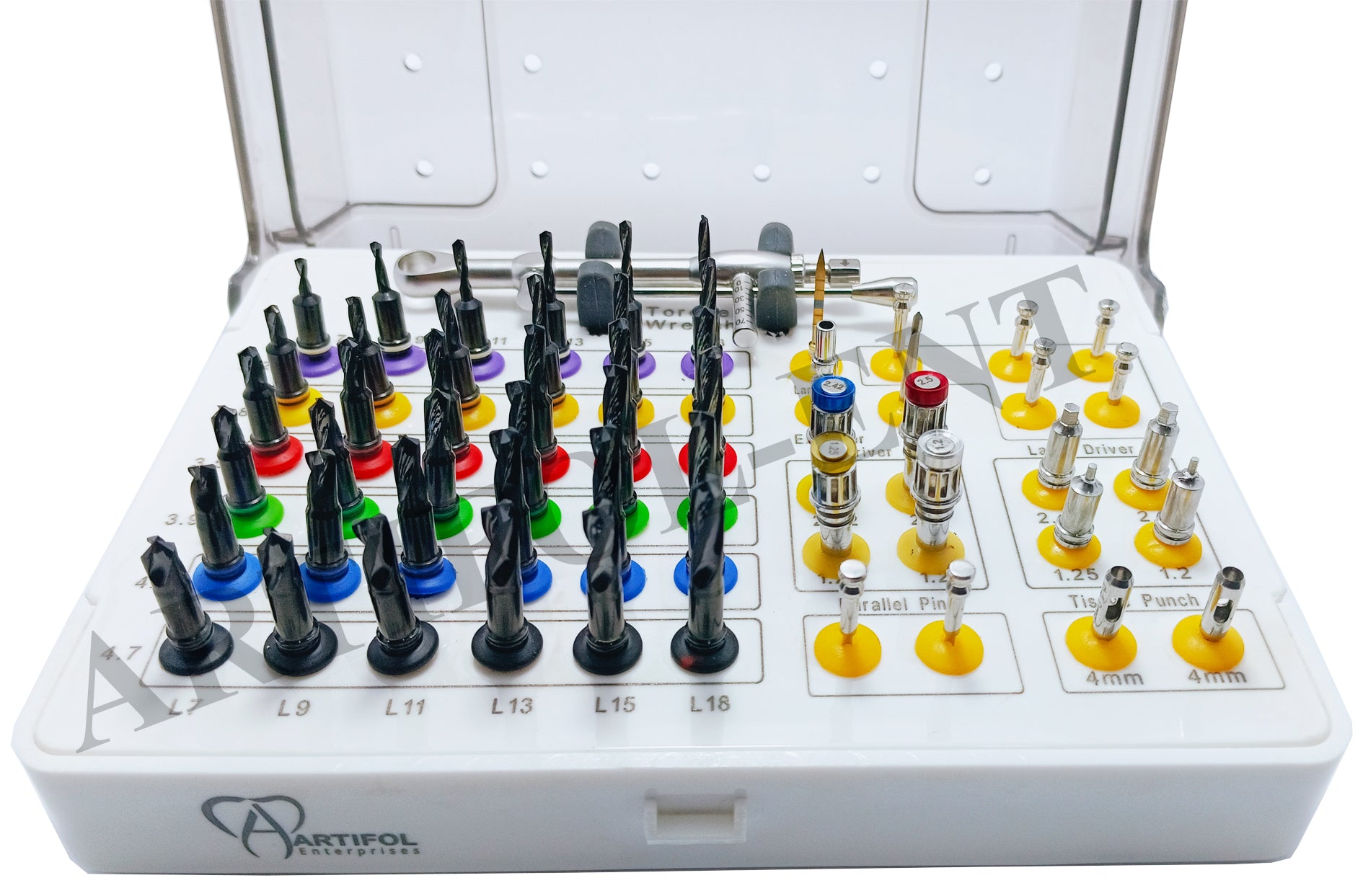 ARTIFOL Dental 55-Piece Implant Guide Kit – Fully Guided System for Implants & Prosthetics with 0–70 Ncm Torque Wrench (OS1053)