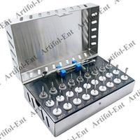 Kit prothésique universel de 28 pièces pour implants dentaires avec clé dynamométrique réglable et tournevis, jeu de clés dynamométriques – Entièrement autoclavable, 0-50 Ncm | Fixation et retrait des restaurations sur implants # OS1060