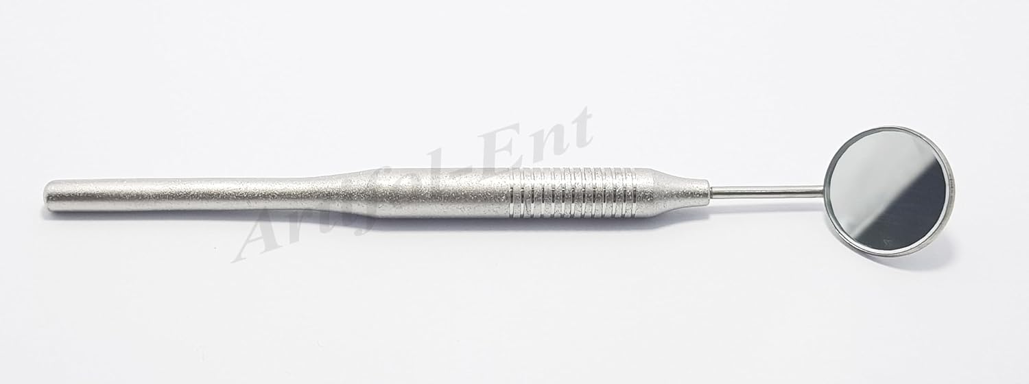 Dental Mouth Mirrors #5 – Pack of 12 Pcs with 2 Mirror Handles | Stainless Steel Dental Examination Mirrors | Reusable & Autoclavable Tools #‎MH6-1 & 122910333