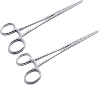 Artery Forceps – Straight, 24 cm (9.5") | Stainless Steel Hemostatic Forceps with Serrated Jaws & Ratchet, 2-Piece Set #115910221