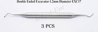 Dental Excavator EXC17 – Double Ended 1.2 mm Spoon | 17 cm Stainless Steel Restorative & Endodontic Instruments | 3-Piece Set #EXC17
