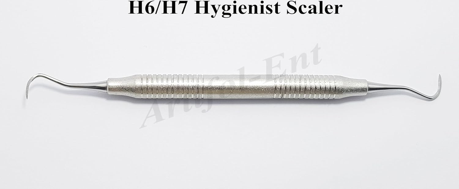 Dental H6/H7 Hygienist Scaler – Double End Sickle Scaler | 16.5 cm Ergonomic Hollow Handle | Periodontal & Endodontic Instrument Set | 3-Piece Set ‎#SH6/7XE2