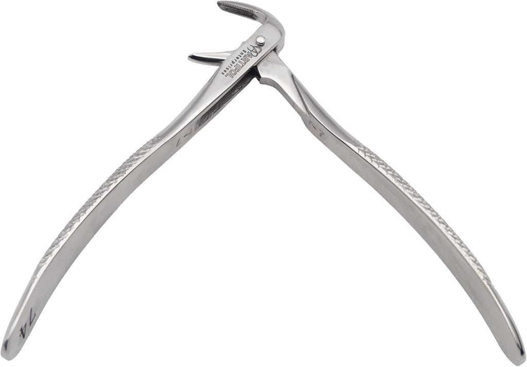 European Style Root Extraction Forceps – Deep-Reach Serrated Beaks | Premium Surgical Stainless Steel | Precision Fragment Retrieval & Sub-Gingival Root Management #FX74