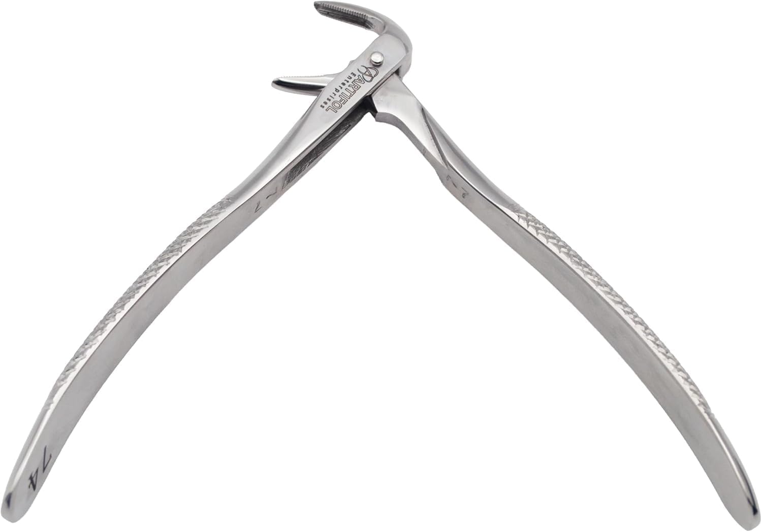 European Style Root Extraction Forceps – Deep-Reach Serrated Beaks | Premium Surgical Stainless Steel | Precision Fragment Retrieval & Sub-Gingival Root Management #FX74