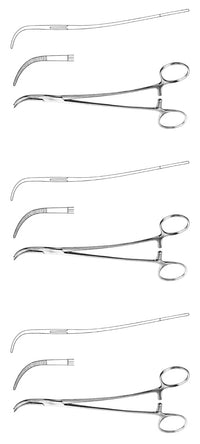 Overholt Artery Forceps – Curved 20.5 cm (8") | Medical & Surgical Clamp | Stainless Steel – 3 Pcs Set #115910177