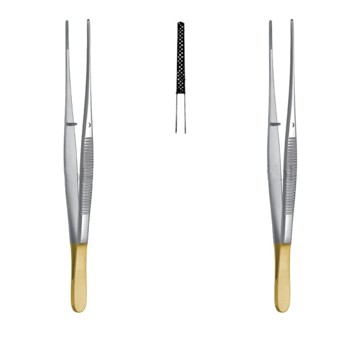 TC Semken Dissecting Forceps 12.5 cm (5") – Tungsten Carbide Surgical Dental Tweezers | Stainless Steel | 2 Pcs