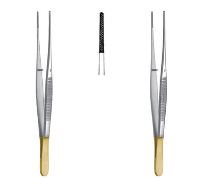 TC Semken Dissecting Forceps 12.5 cm (5") – Tungsten Carbide Surgical Dental Tweezers | Stainless Steel | 2 Pcs