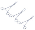 Rochester Ochsner Forceps Set – Curved 7" (18 cm) | 1×2 Teeth Kocher Clamps with Serrated Jaws | Stainless Steel – 3 Pcs #115910143