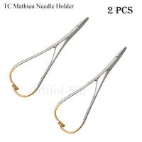 TC Mathieu Needle Holder Driver – 17.2 cm (7"), 21.5 cm (8.5") & 24 cm (9.5") Tungsten Carbide Inserts | Surgical Dental Orthodontic Plier | 2 Pcs