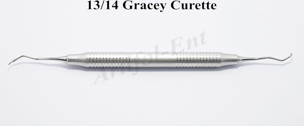 Gracey Curette 13/14 – Double End Dental Periodontal Instrument | Ergonomic Hollow Handle | 3-Piece Hygiene Tool Set #‎SG13/14XE2