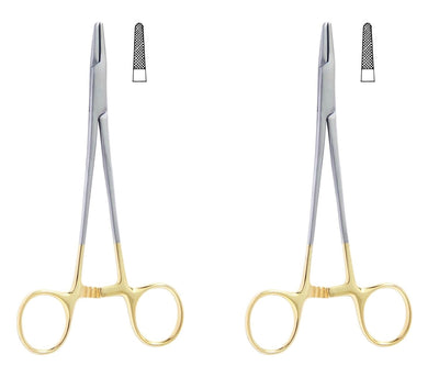TC Mayo Hegar Needle Holder Driver 16 cm (6") & 20 cm (8") – Tungsten Carbide Serrated Jaws | Surgical Dental Suturing Instrument | Stainless Steel