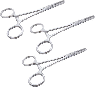 Tubing Clamp – 15.5 cm | 3 Pcs Set | Stainless Steel | Hemostat-Type Locking | Autoclavable #115910358
