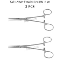 Pince hémostatique Kelly – droite, 14 cm (5,5") | Pinces chirurgicales et dentaires, lot de 2, ensemble n° 115910103