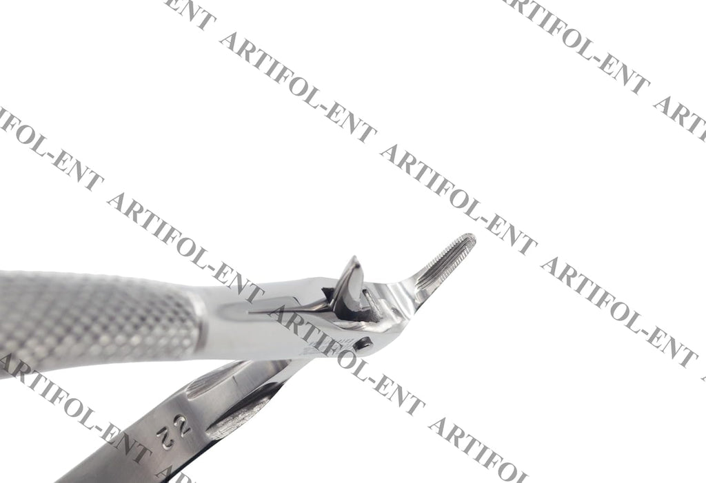 Lower Roots Serrated Extraction Forceps 74N – Precision Dental Root Extraction Instrument | Serrated Beak Design, Stainless Steel, Ergonomic Grip | Reusable #FX74N