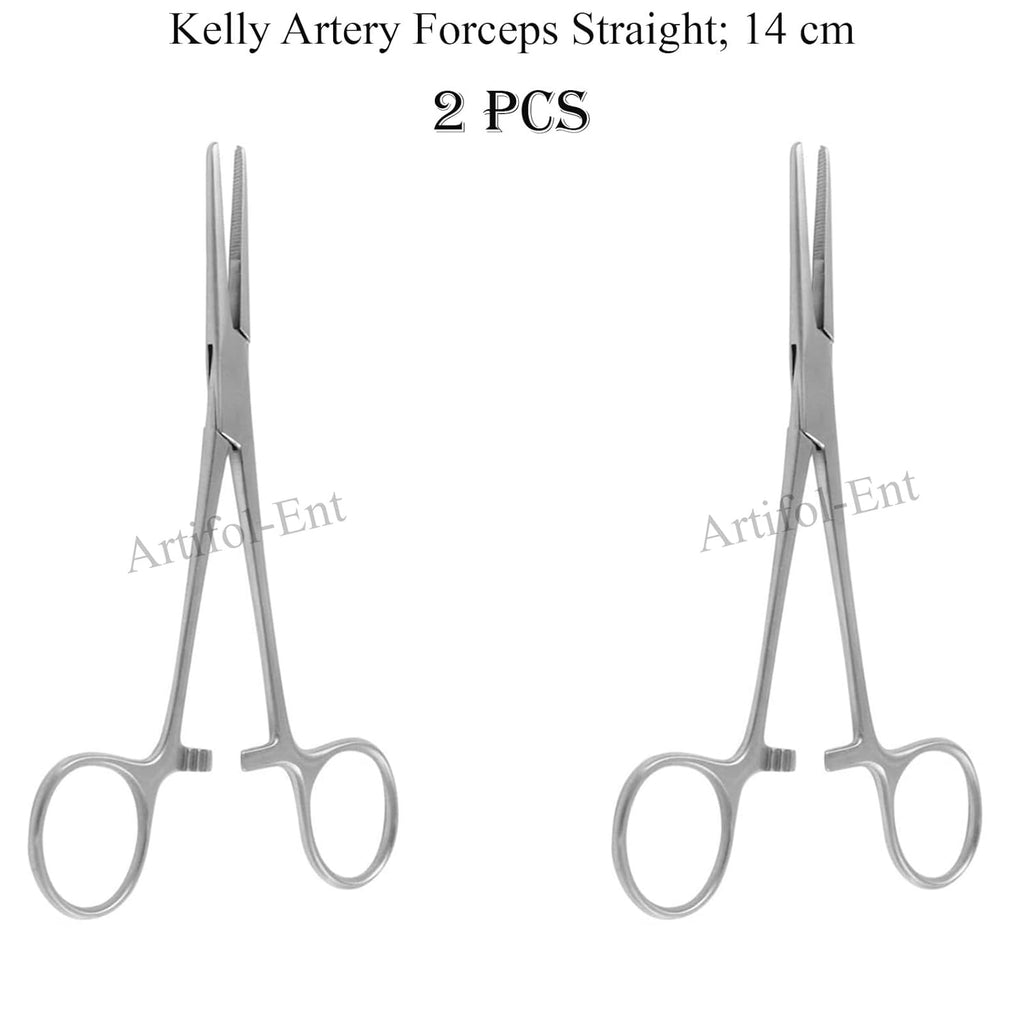 Kelly Hemostat Forceps – Straight, 14 cm (5.5") | Surgical & Dental Clamps, Set of 2 Set #115910103