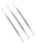 Dental Sickle Scaler 204S Double End 17.5 cm Stainless Steel Hygienists Tool Ergonomic Hollow Handle Endodontic Instruments 3 Pcs #S204SXE2