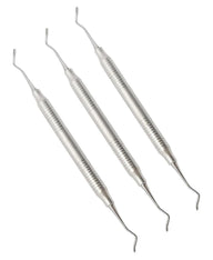 Raspador dental de hoz 204S de doble extremo, 17,5 cm, acero inoxidable, herramienta ergonómica hueca para higienistas, instrumentos endodónticos, 3 unidades, n.º S204SXE2