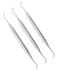 Dental Sickle Scaler 204S Double End 17.5 cm Stainless Steel Hygienists Tool Ergonomic Hollow Handle Endodontic Instruments 3 Pcs #S204SXE2