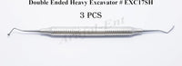 Double Ended Dental Heavy Excavator Spoon 17cm EXC17SH 3 Pcs Set Stainless Steel Restorative Instruments Endodontic Tools Slip Resistant Handle