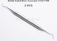 Double Ended Dental Heavy Excavator Spoon 17cm EXC17SH 3 Pcs Set Stainless Steel Restorative Instruments Endodontic Tools Slip Resistant Handle