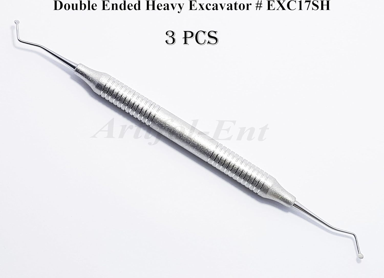 Double Ended Dental Heavy Excavator Spoon 17cm EXC17SH 3 Pcs Set Stainless Steel Restorative Instruments Endodontic Tools Slip Resistant Handle