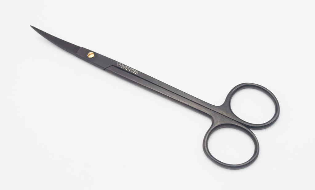 Elite TC Joseph Präzisionsschere – 14,5 cm gebogen | Wolframkarbid-Schneide | Stealth Black Professional Finish #OS1082