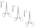 Micro Mosquito Artery Forceps – Straight 12 cm (4.75") | 1x2 Teeth Surgical Clamp | Stainless Steel – 3 Pcs Set #115910077