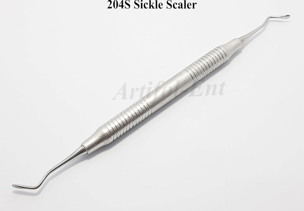 Dental Sickle Scaler 204S Double End 17.5 cm Stainless Steel Hygienists Tool Ergonomic Hollow Handle Endodontic Instruments 3 Pcs #S204SXE2