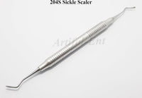 Dental Sickle Scaler 204S Double End 17.5 cm Stainless Steel Hygienists Tool Ergonomic Hollow Handle Endodontic Instruments 3 Pcs #S204SXE2