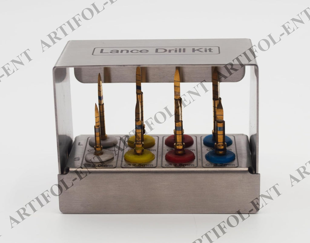 8 Pieces Lance Pilot Drills Kit | Precision Implant Starter Drills | Stainless Steel Construction | Sharp, Accurate Penetration | Reusable, Autoclavable #OS1086