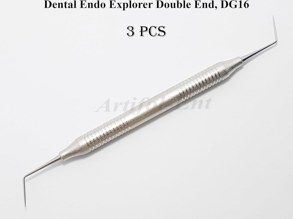 Dental Endo Explorer DG16 – Double Ended Diagnostic Endodontic Instrument | Ergonomic Hollow Handle | 3-Piece Set #EXDG166