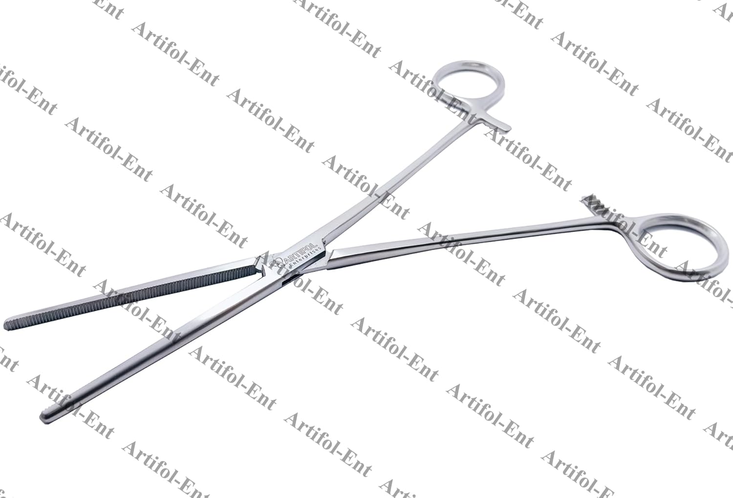 Artery Forceps – Straight, 24 cm (9.5") | Stainless Steel Hemostatic Forceps with Serrated Jaws & Ratchet, 2-Piece Set #115910221