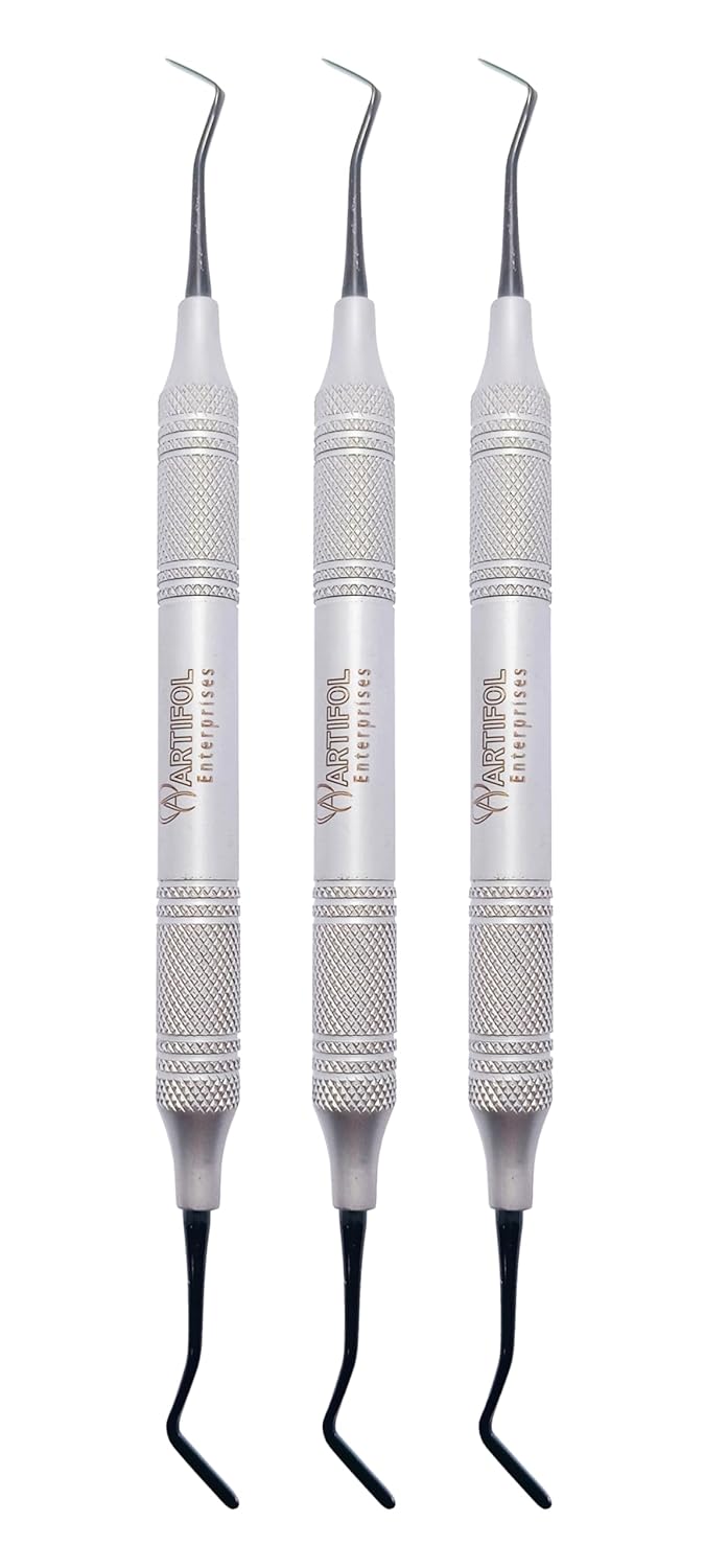 3 Goldstin Flexy-Thin Composite Filling Instruments | 3-Piece Dental Kit | Titanium Black Non-Stick Tips #TNCIGFT3