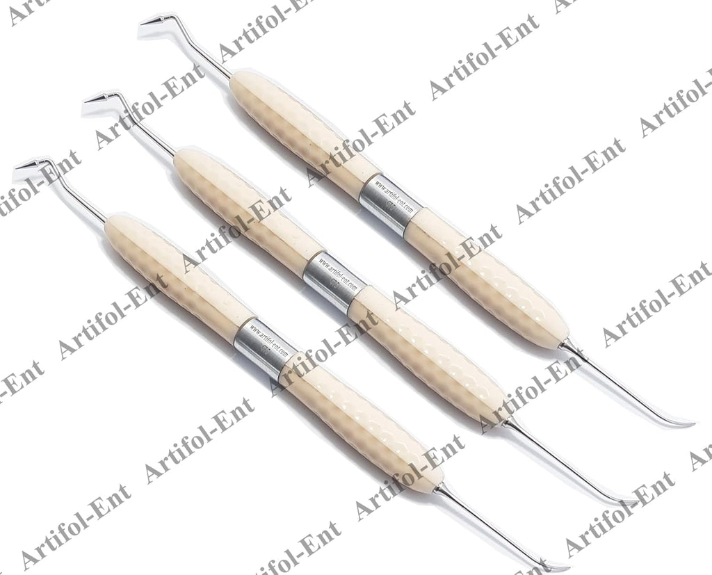 CT5 Dental Composite Resin Filling Instruments – 17 cm (3 Pcs Set)  Double-Ended Precision Tips | Beige Silicone Handles | #CT5