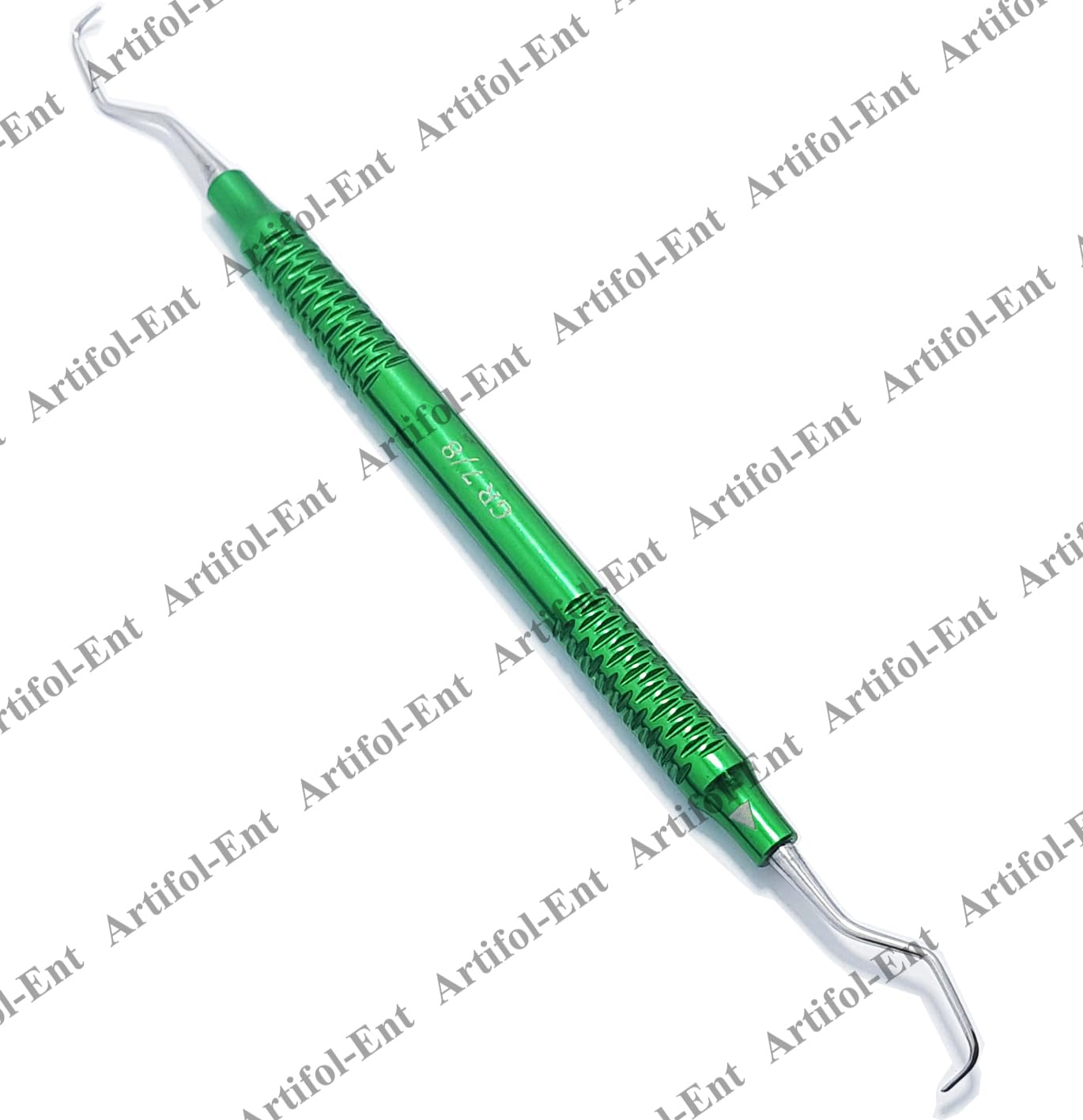 Strumenti parodontali a doppia estremità | Manici cavi in ​​alluminio con rivestimento verde | #GR78