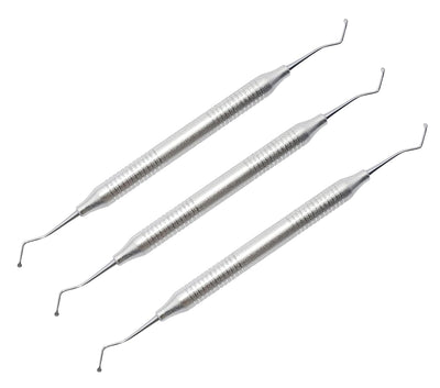 Dental Excavator EXC17 – Double Ended 1.2 mm Spoon | 17 cm Stainless Steel Restorative & Endodontic Instruments | 3-Piece Set #EXC17