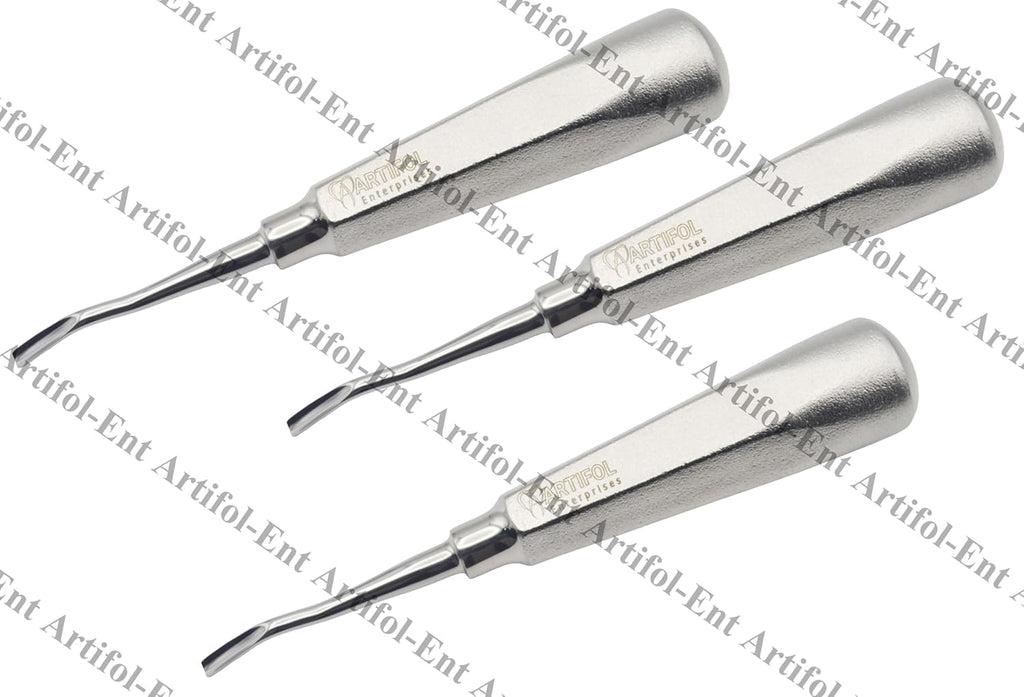 3-Piece Friedman Elevator Set 4mm Curved – Precision Stainless Steel Elevation Tools | Fine Curved Tips, Controlled Leverage & Durable Professional Kit #E31F