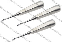 3-Piece Friedman Elevator Set 4mm Curved – Precision Stainless Steel Elevation Tools | Fine Curved Tips, Controlled Leverage & Durable Professional Kit #E31F