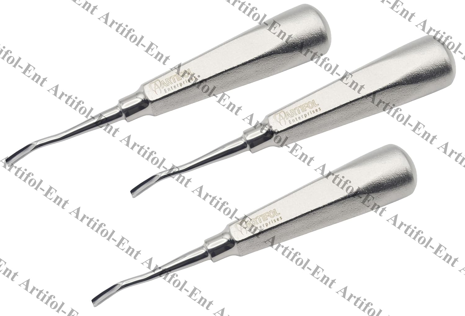 3-Piece Friedman Elevator Set 4mm Curved – Precision Stainless Steel Elevation Tools | Fine Curved Tips, Controlled Leverage & Durable Professional Kit #E31F