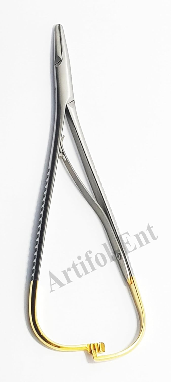 TC Mathieu Needle Holder 14cm (5.5”) – Tungsten Carbide Tips | Surgical Grade Dental Needle Holding Forceps | Reusable & Autoclavable | 2 Pcs Set #132060520