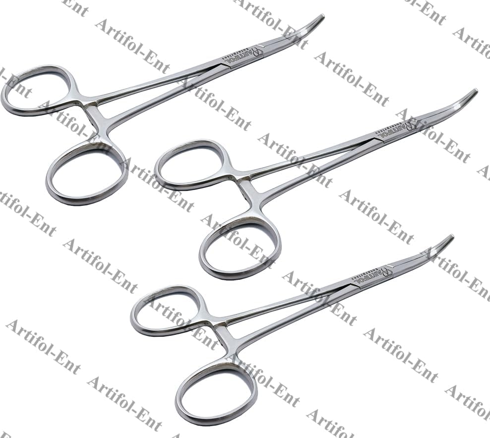 Baby-Mixter Dissecting Forceps – 14 cm Curved | 3 Pcs Set | Stainless Steel | Autoclavable #115910236
