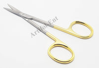 TC Iris Scissors – Straight 4.5” (11.5 cm) | Tungsten Carbide Micro Dissecting Dental Scissors with Gold Rings | 2-Piece Set #113910668