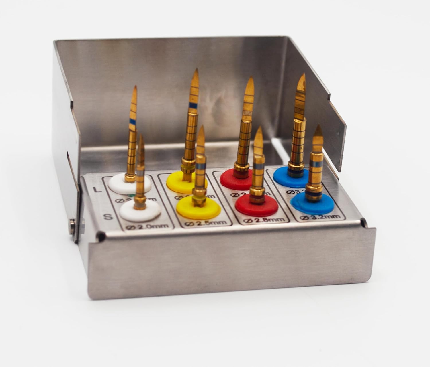 8 Pieces Lance Pilot Drills Kit | Precision Implant Starter Drills | Stainless Steel Construction | Sharp, Accurate Penetration | Reusable, Autoclavable #OS1086